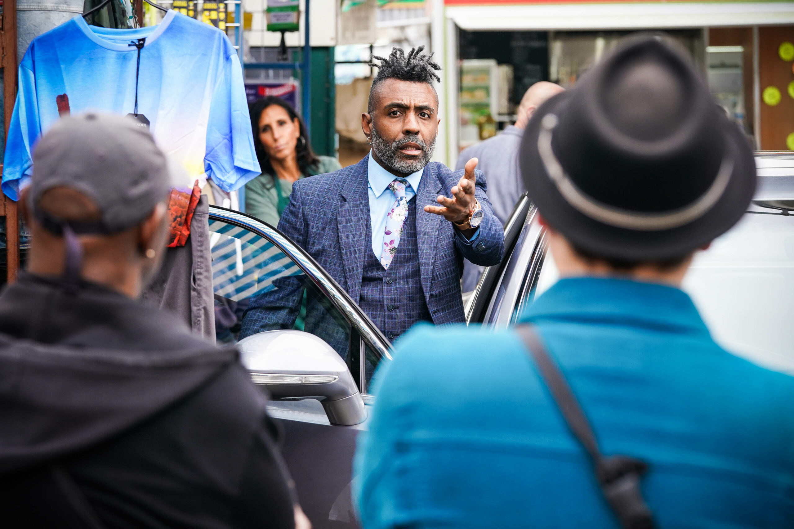 Avery gets into trouble when he riles the market traders in EastEnders (Credit: BBC)