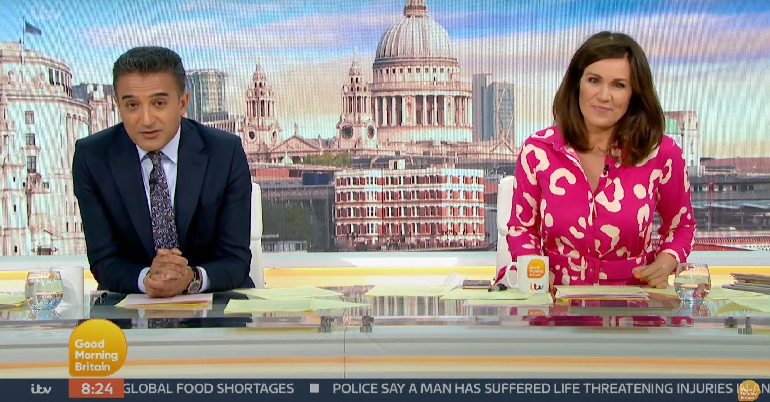 Adil Ray and Susanna Reid presenting Good Morning Britain together