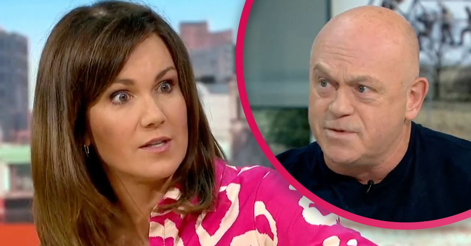 Ross Kemp and Susanna Reid on GMB looking angry