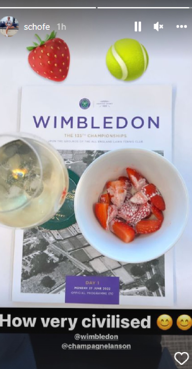 Phillip Schofield shares photo of drink and food at Wimbleton