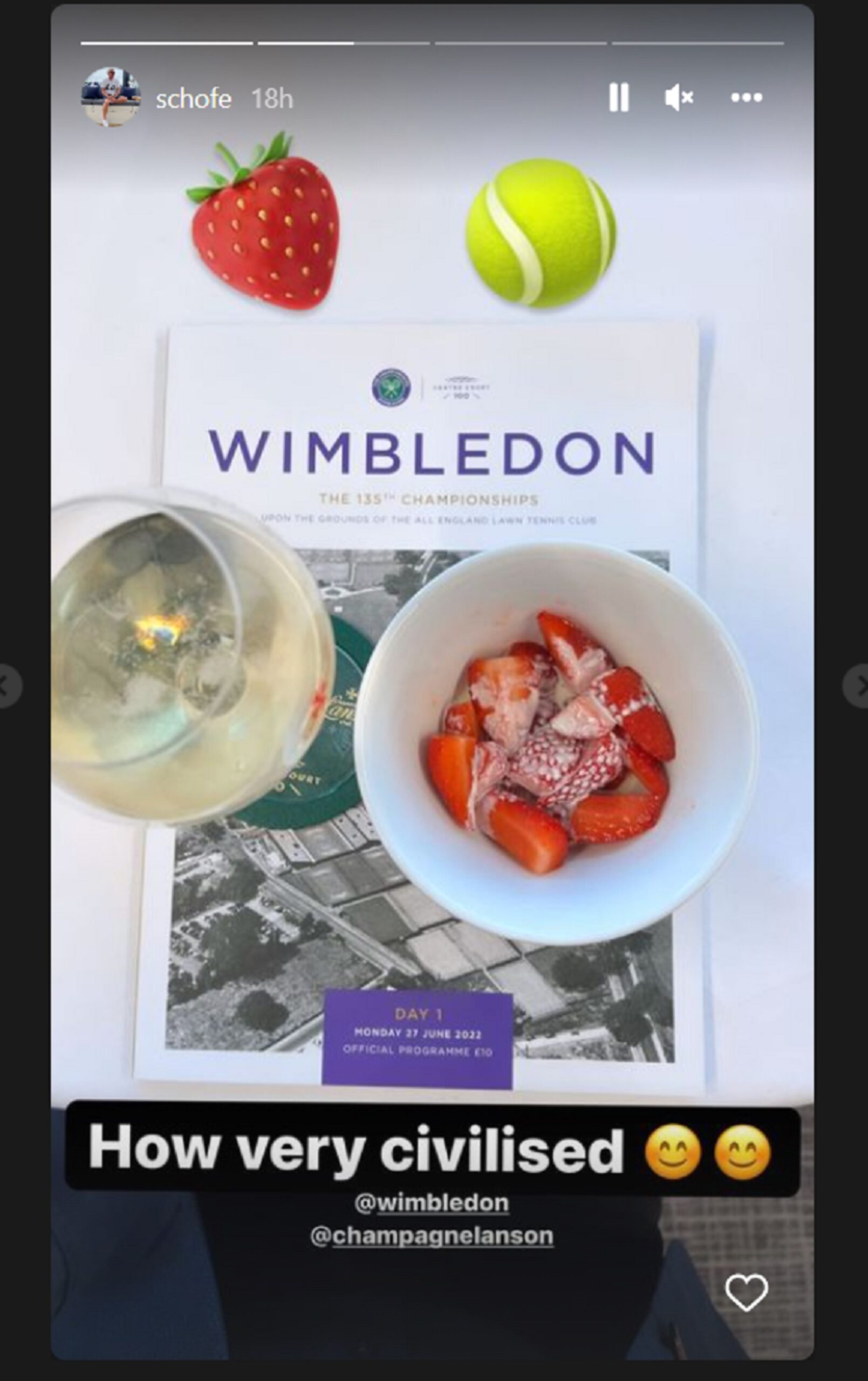 Strawberries, cream and Champagne at Wimbledon