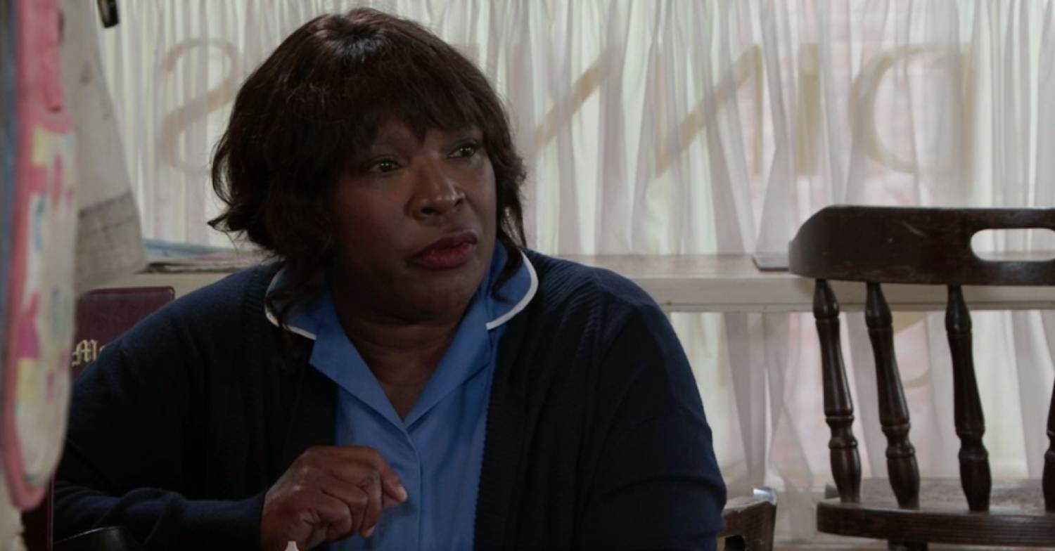 Aggie is flustered on Coronation Street