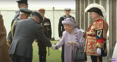 The Queen meeting armed forces in Scotland