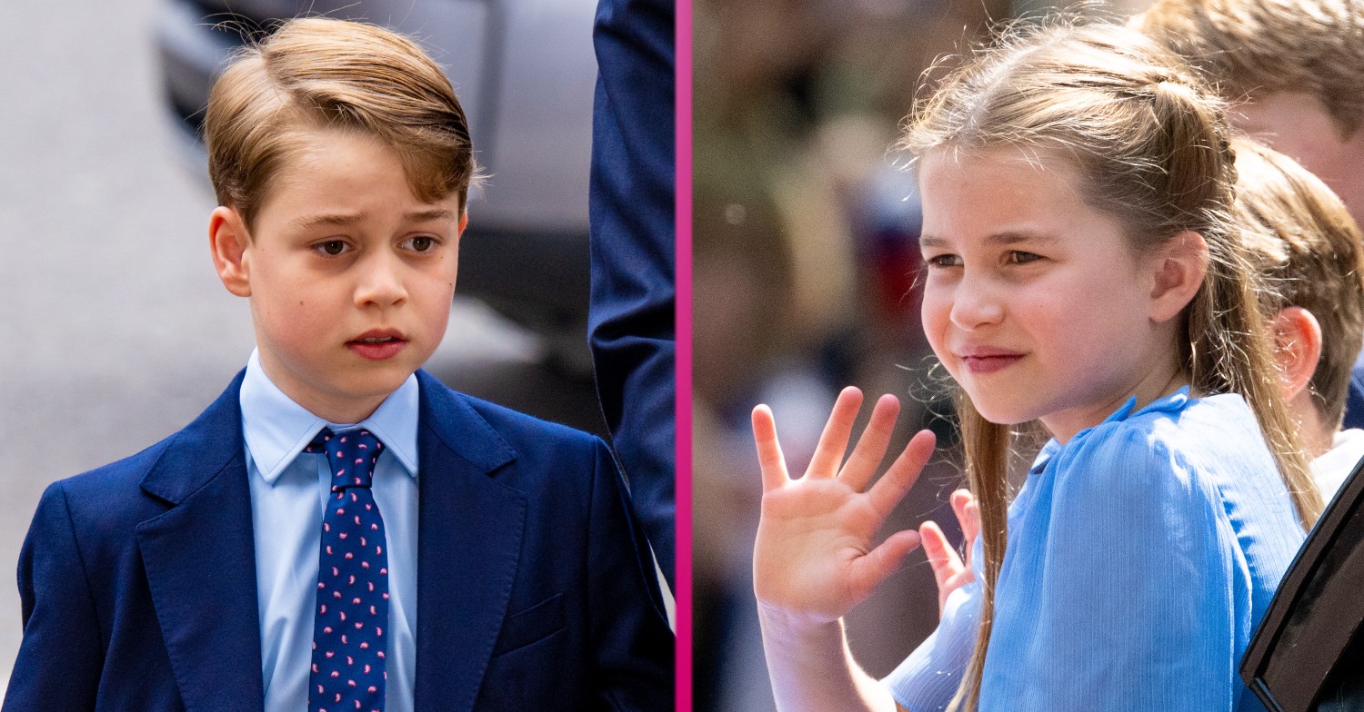Prince George looks nervous while Princess Charlotte waves at the Queen's Jubilee