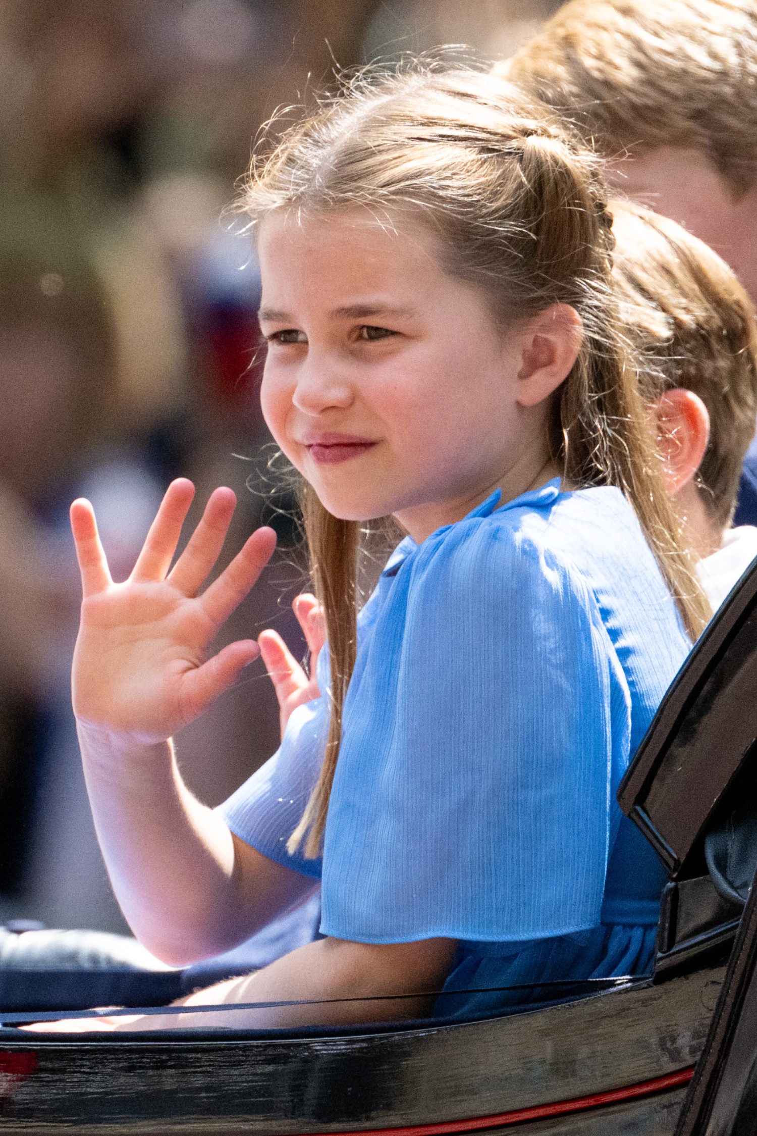 Princess Charlotte waving at the Queen's Platinum Jubilee