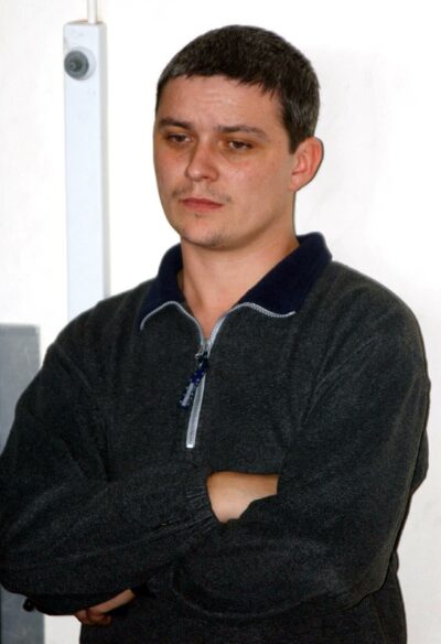 Ian Huntley looking stern