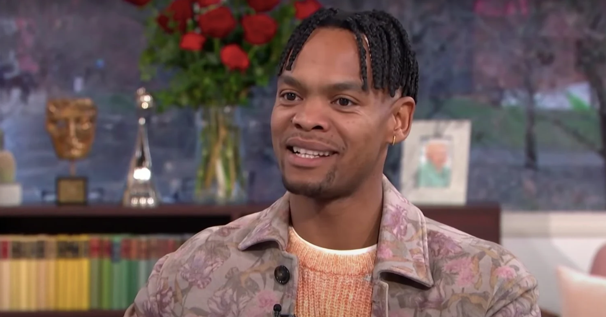 Johannes Radebe being interviewed on This Morning