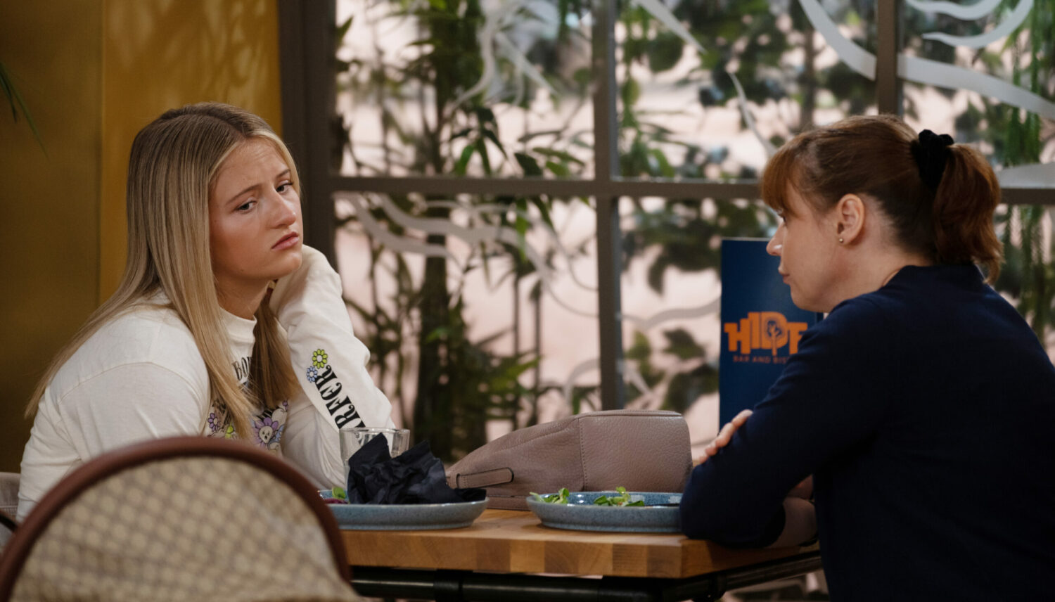 Emmerdale Amelia listens as Lydia tries to give her some body confidence