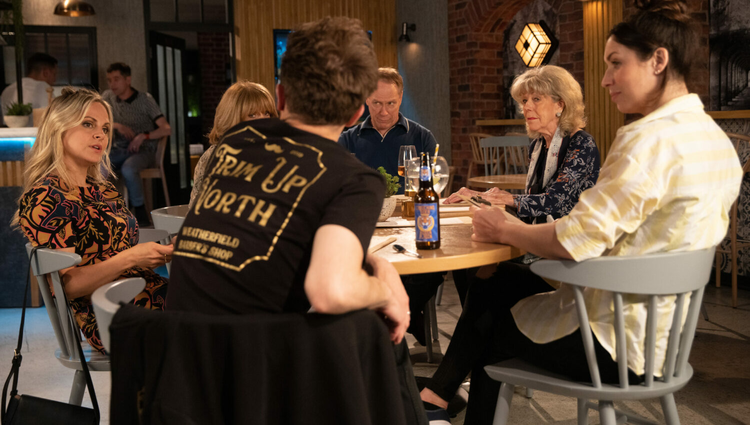 Corrie Stephen is cross and Audrey annoyed at a family meal