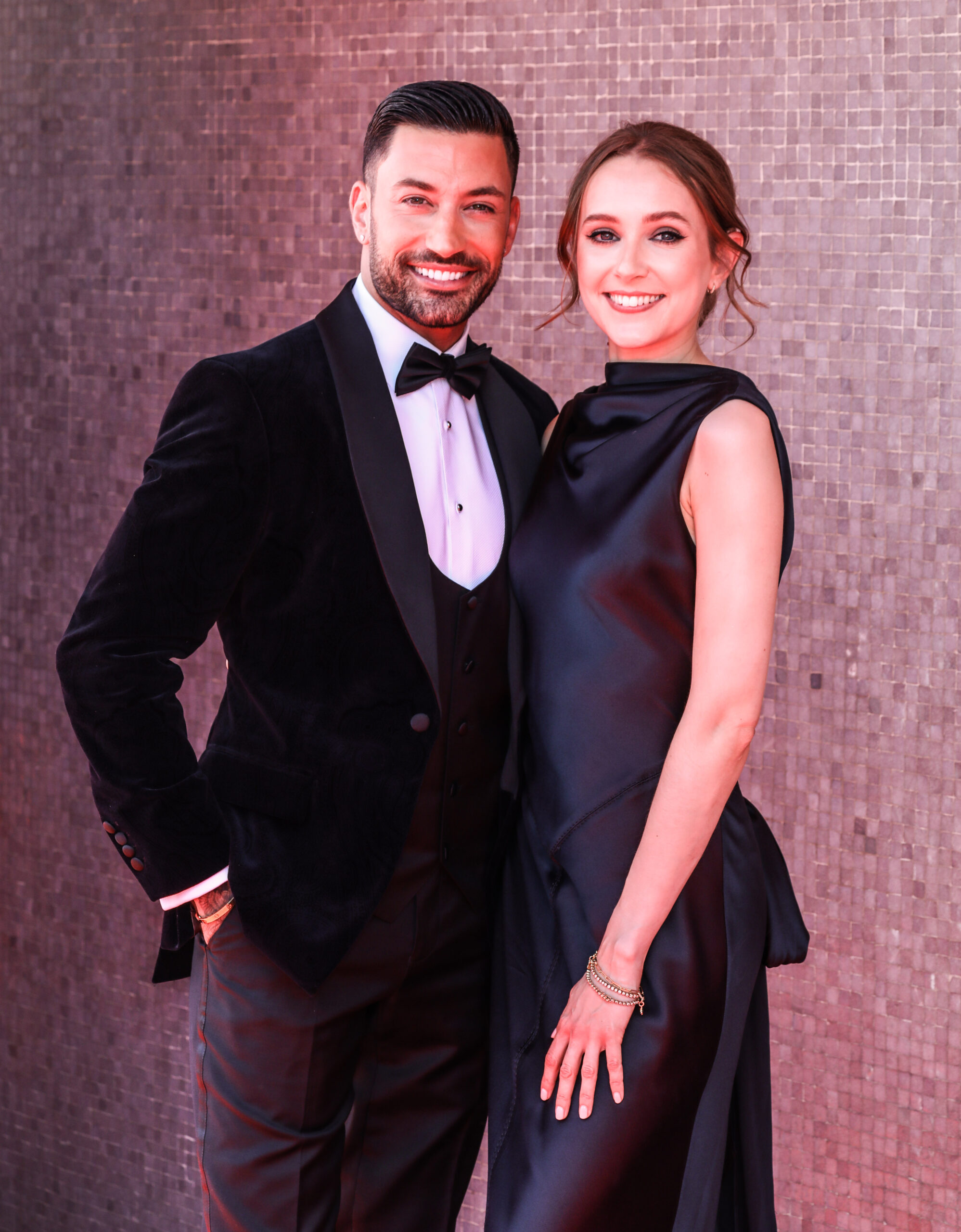Giovanni Pernice and Rose Ayling-Ellis smiling on red carpet at BAFTAs