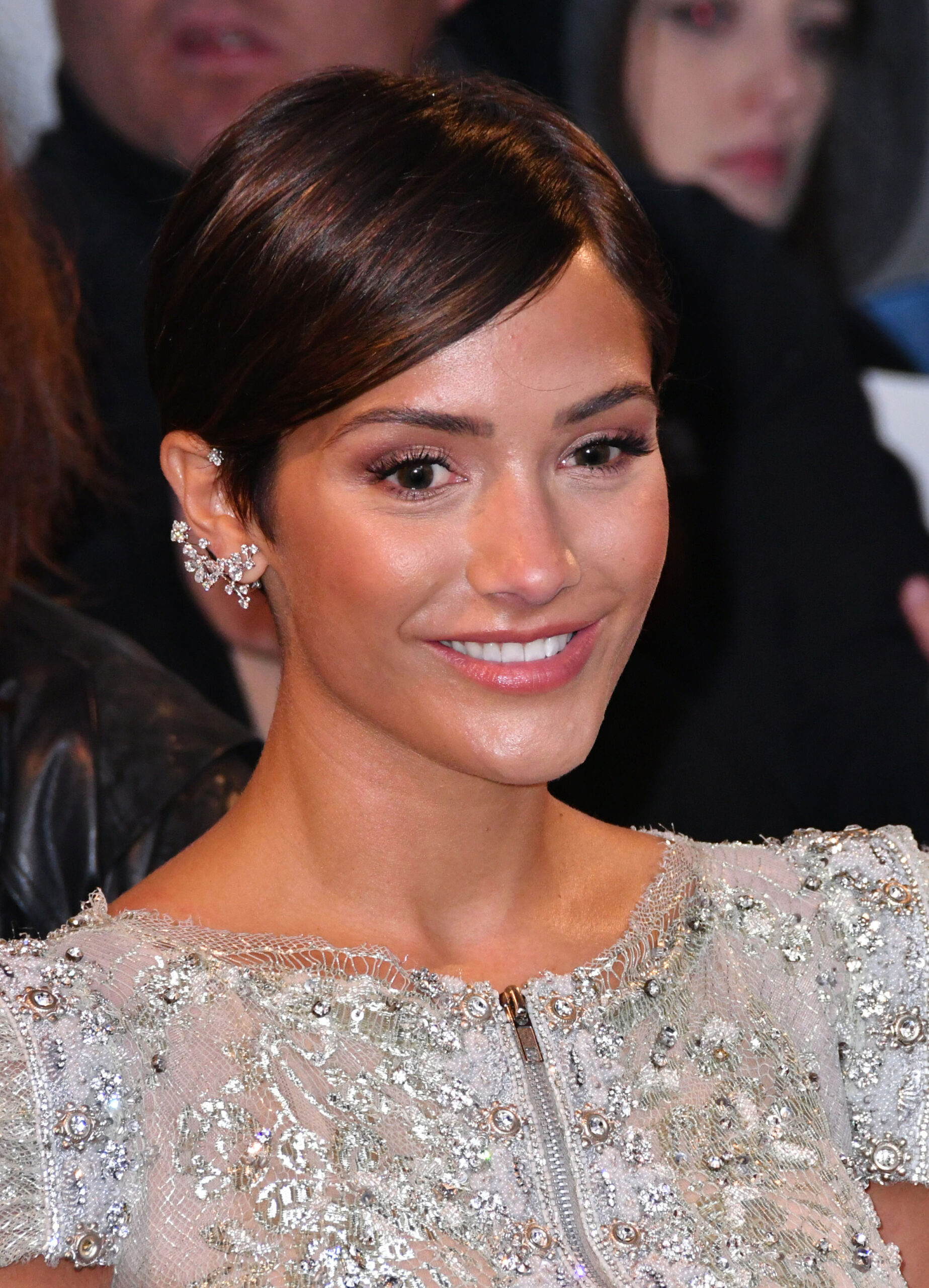 Frankie Bridge smiling on the red carpet at the Glamour Awards