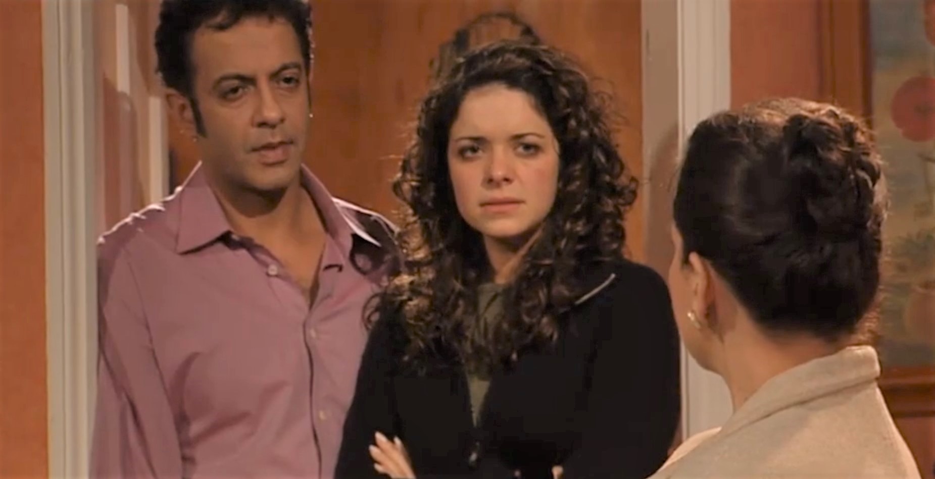 Coronation Street Dev and Geena look annoyed with her mum