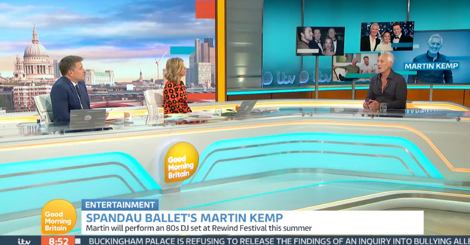Ben Shephard, Kate Garraway, and Martin Kemp on GMB today