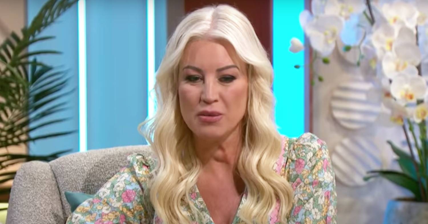 Denise Van Outen looks downwards on Lorraine
