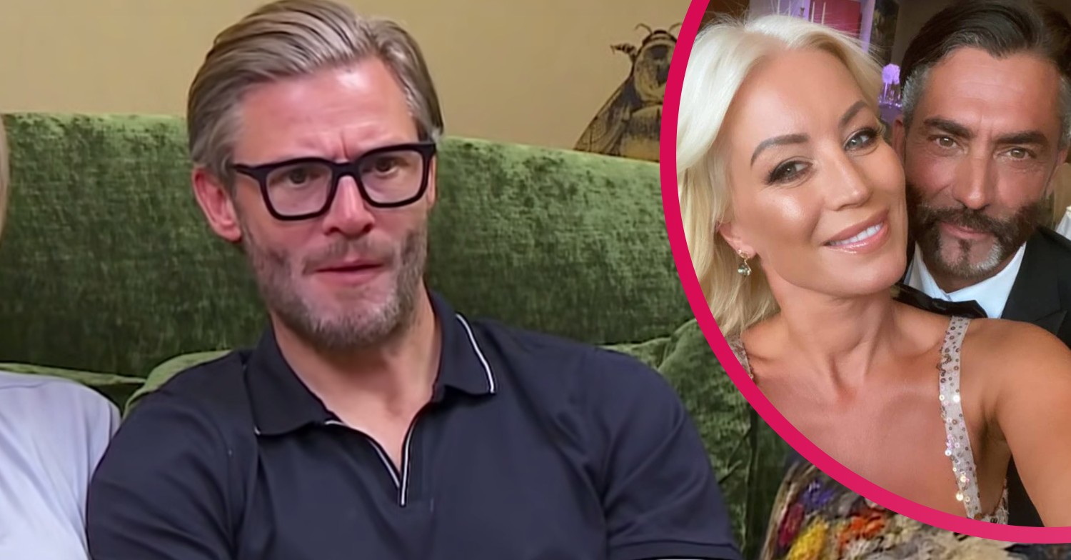 Eddie Boxshall looks concerned and Denise Van Outen takes a selfie