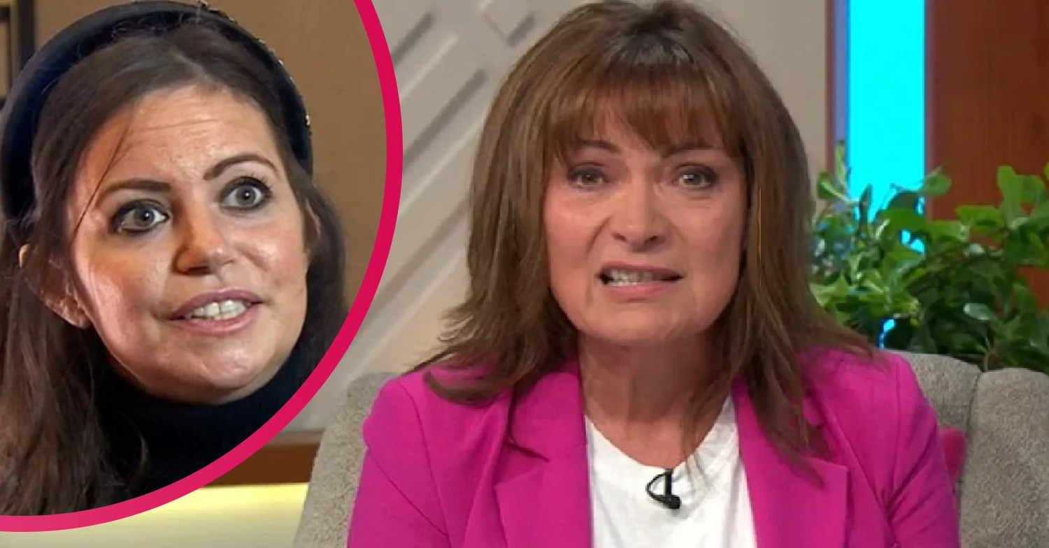 Deborah James speaking to camera, Lorraine Kelly looking sad