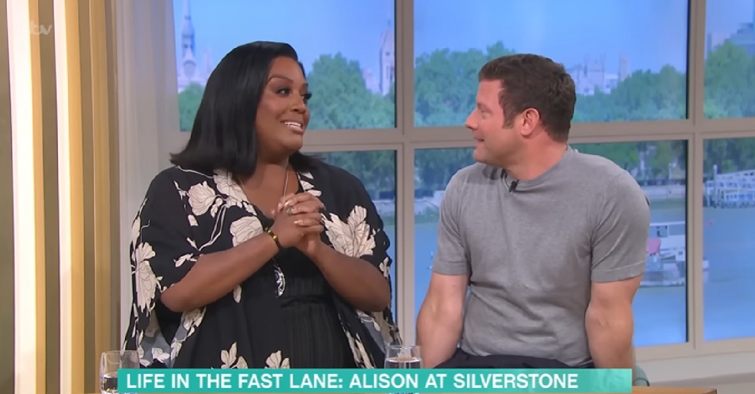 Alison Hammond looking lovingly at Dermot O'Leary on This Morning