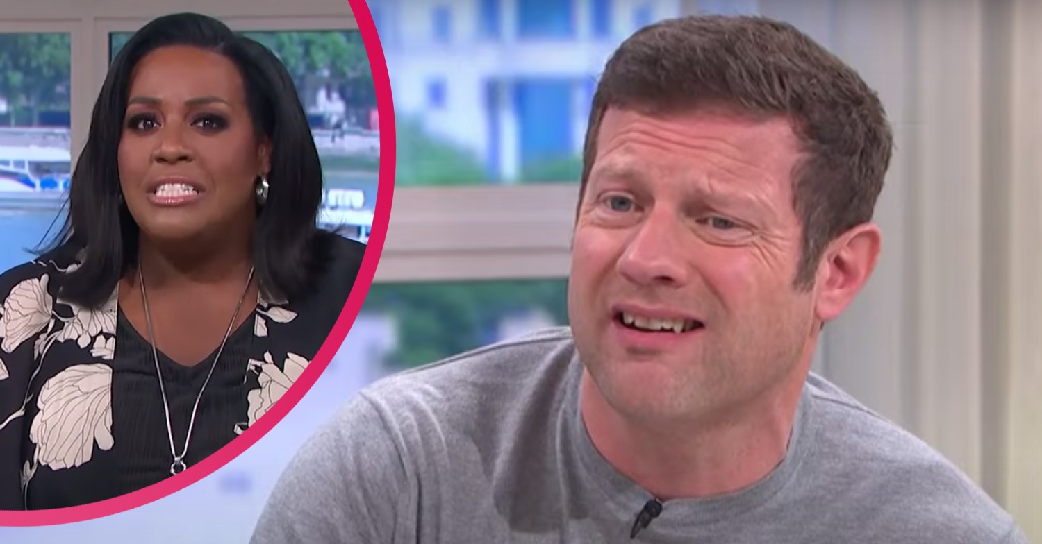 Alison Hammond speaks to camera and This Morning host Dermot O'Leary pulls a face