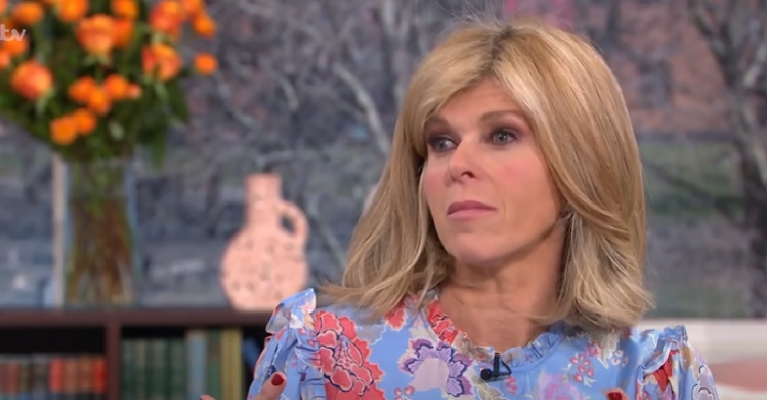 Kate Garraway in floral dress on This Morning