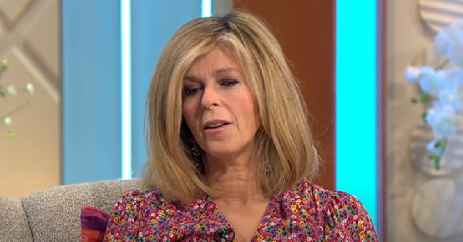 Kate Garraway looks down during interview on Lorraine