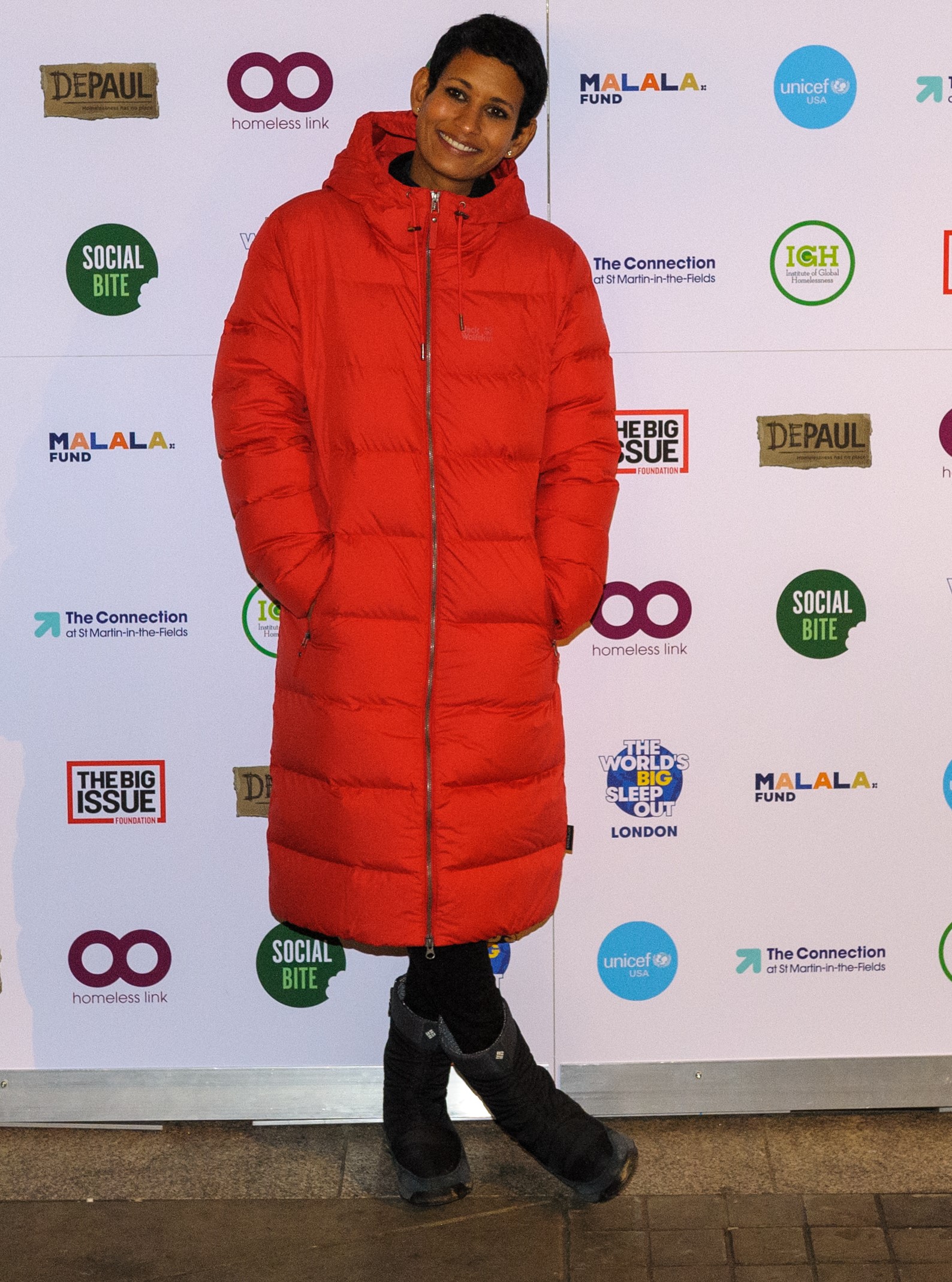 BBC Breakfast star Naga Munchetty in red coat at event