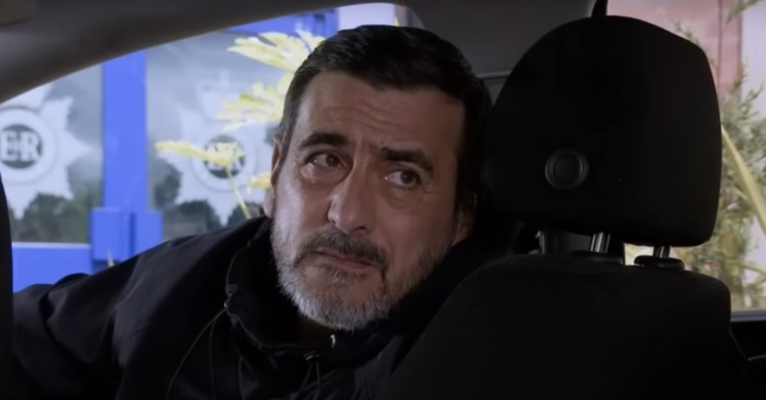 Peter Barlow in a car on Coronation Street