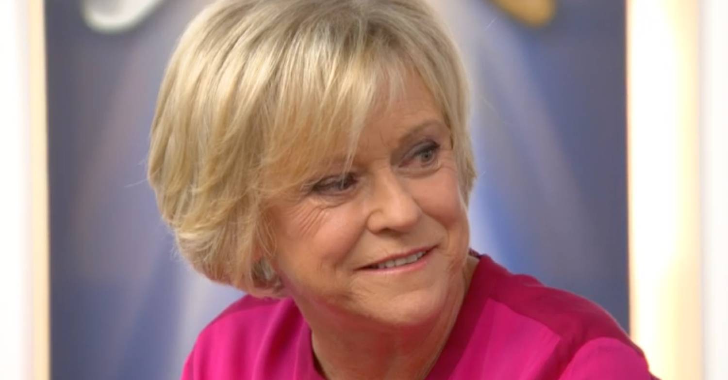Sue Barker, Wimbledon legend, looks to the side