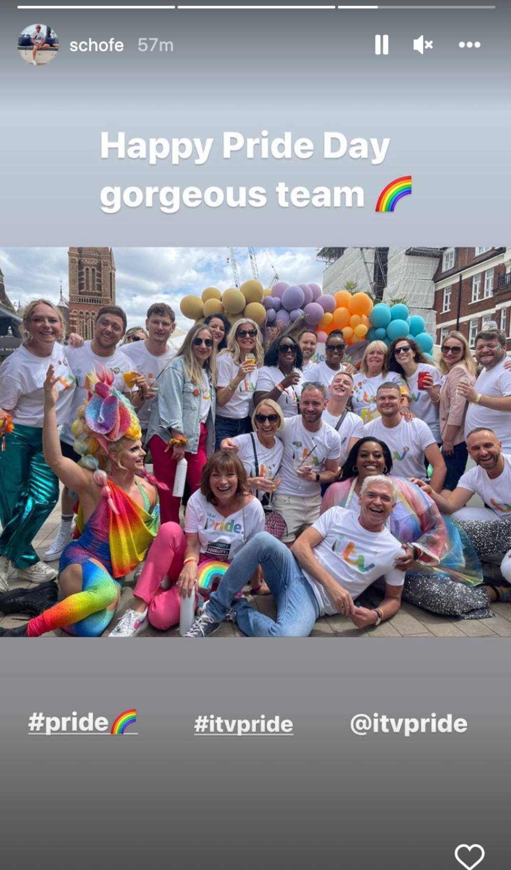 Phillip Schofield at Pride with Alison Hammond and Lorraine Kelly