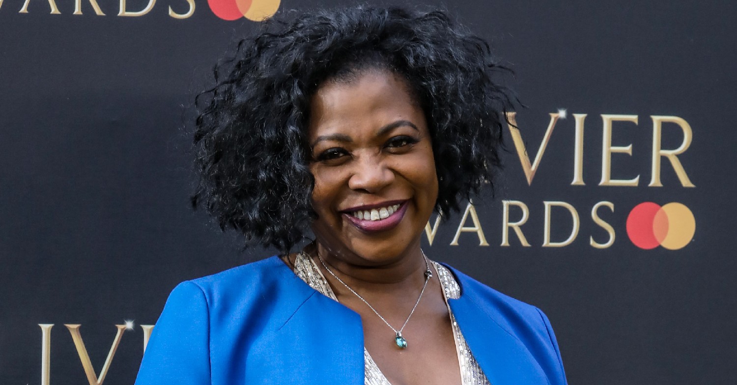 Brenda Edwards smiling at the Olivier Awards 2022