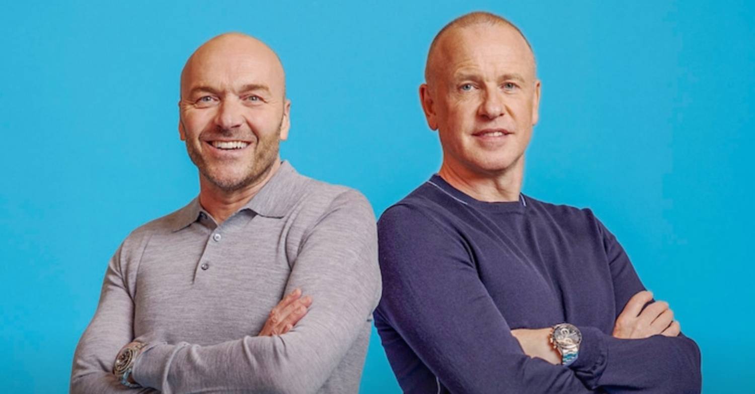 Sunday Brunch hosts Tim Lovejoy and Simon Rimmer cross their arms
