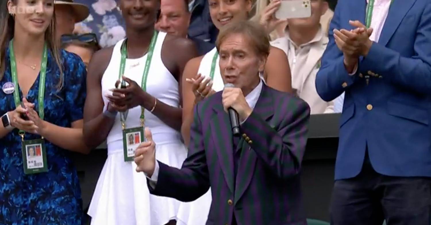 Cliff Richard singing at Wimbledon