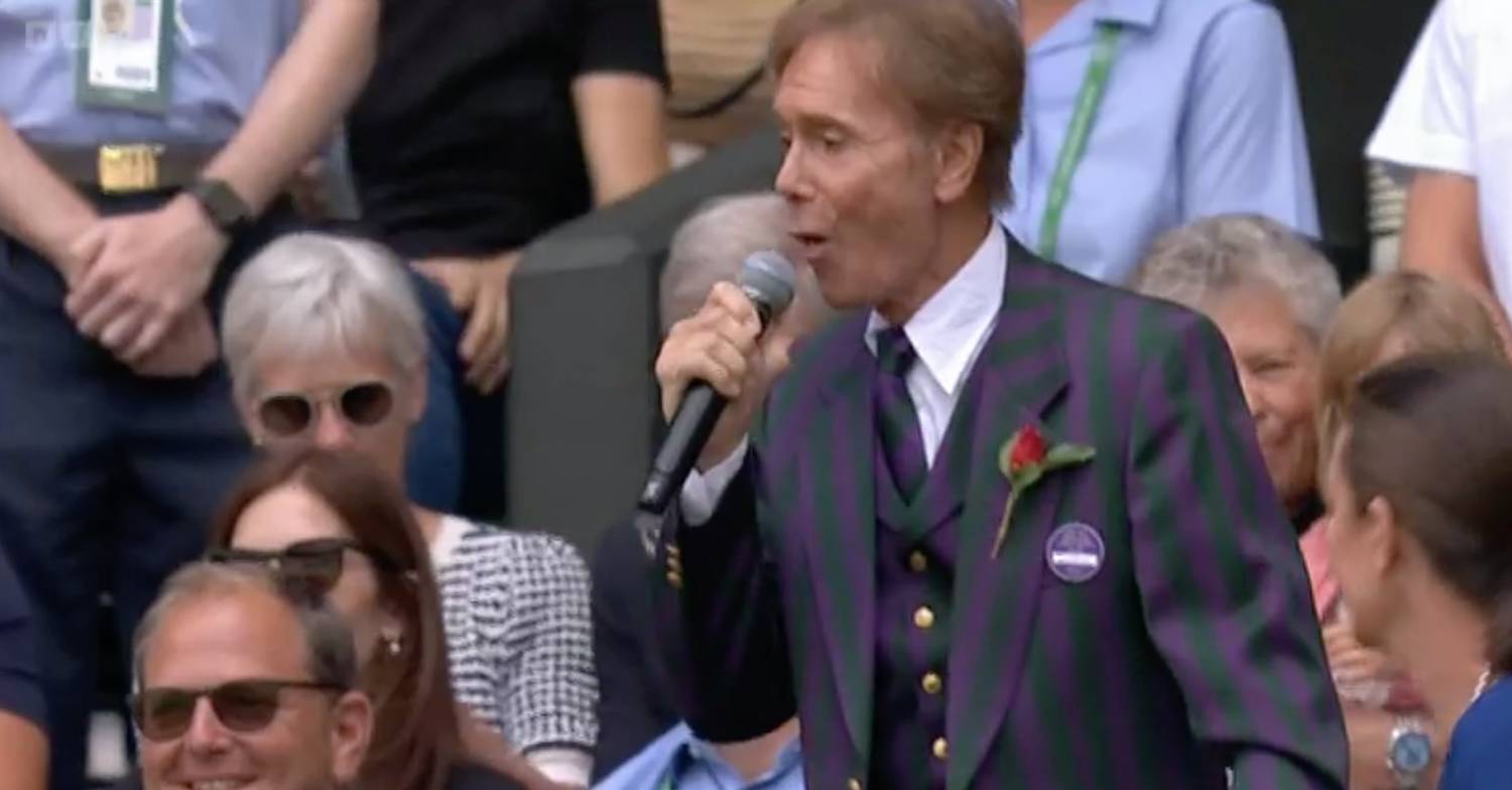 Cliff Richard singing at Wimbledon