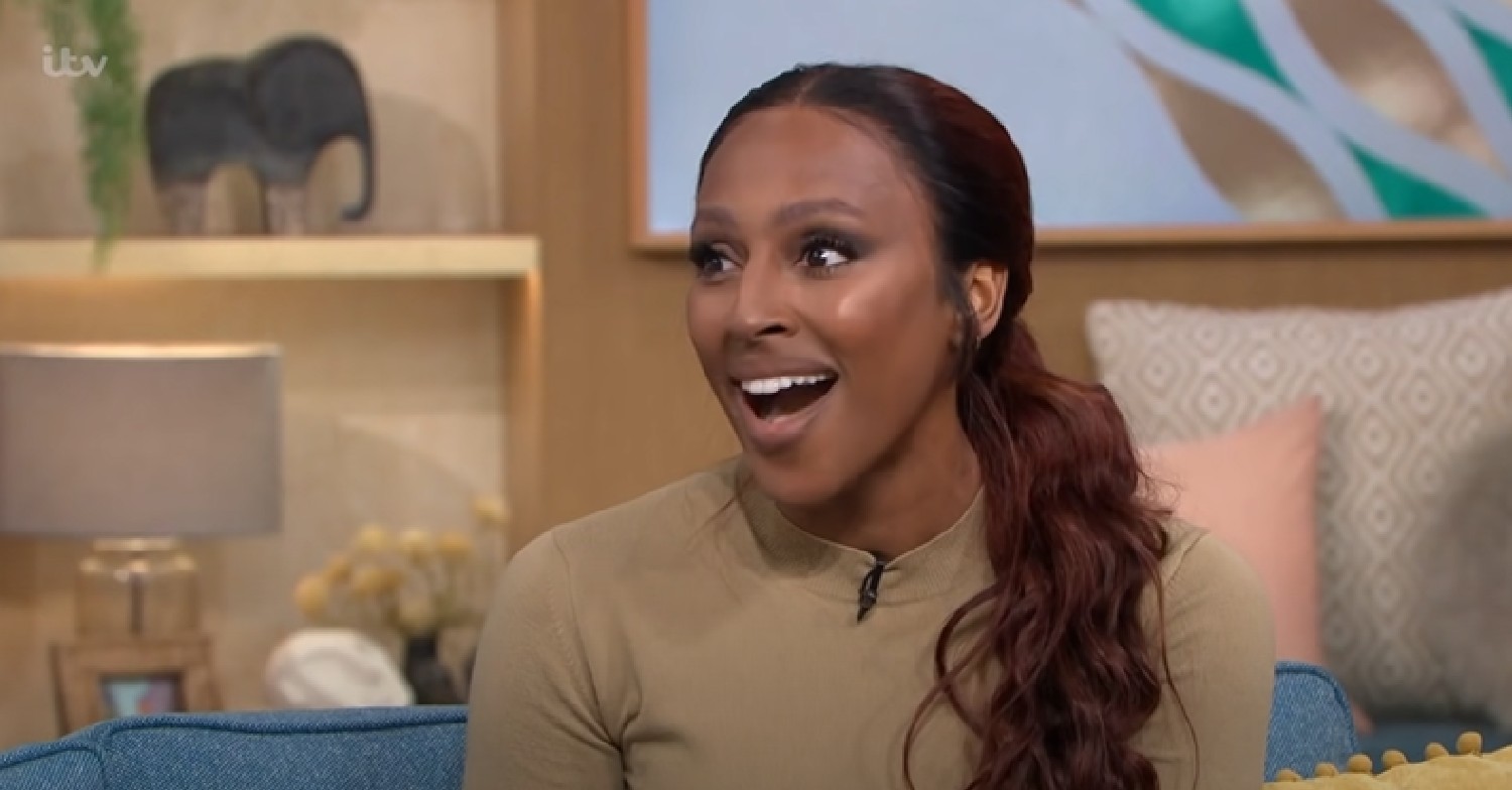 Alexandra Burke smiling during This Morning interview 
