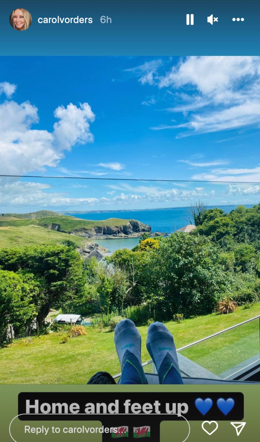 Carol Vorderman shares a Story on Instagram