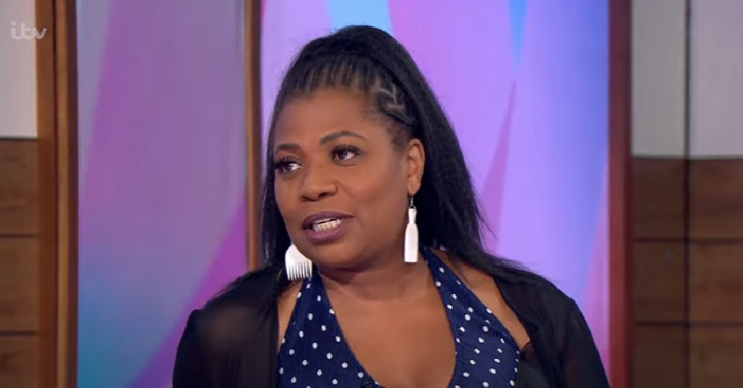 Brenda Edwards turning to the side and talking on Loose Women today