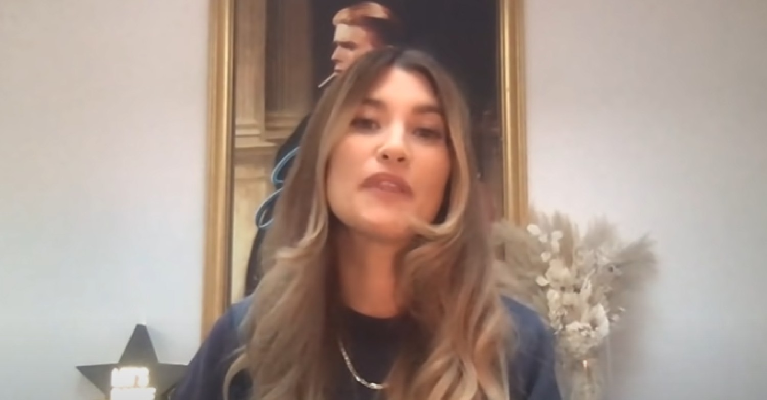 Charley Webb speaking via video call on Loose Women