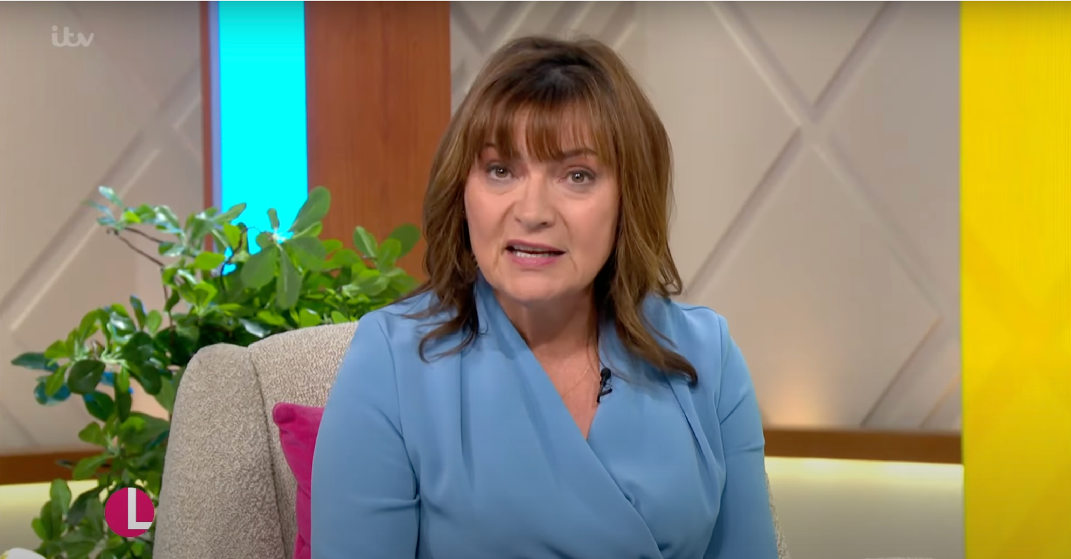Lorraine Kelly in a blue dress on Lorraine