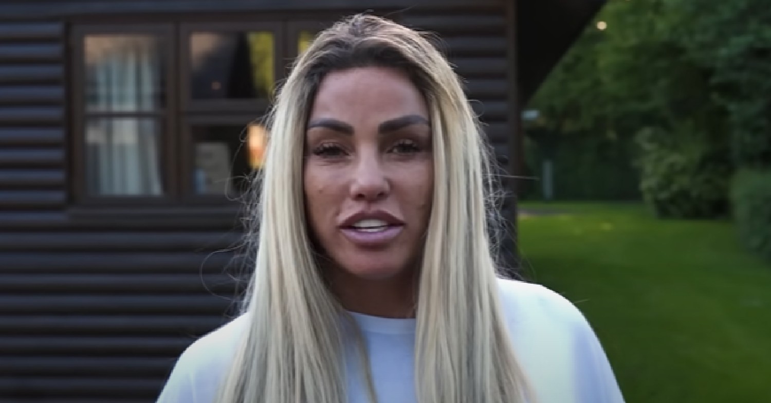 Katie Price talking to the camera on her YouTube channel