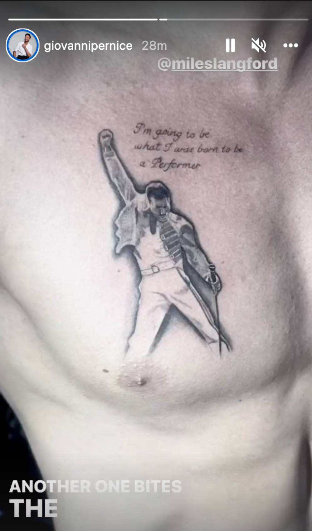 Giovanni Pernice shows off tattoo on Instagram