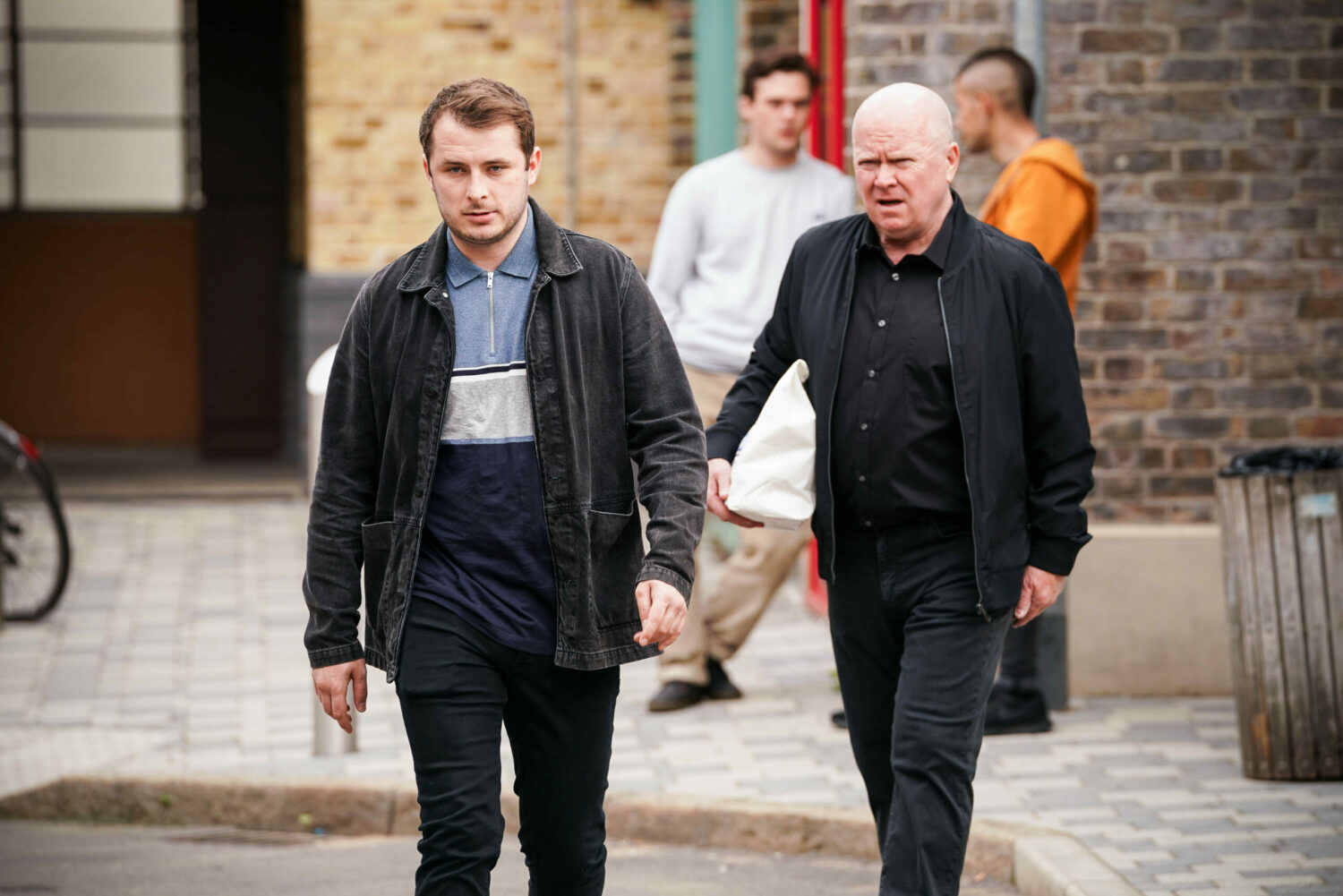 EastEnders Ben and Phil argue in the street