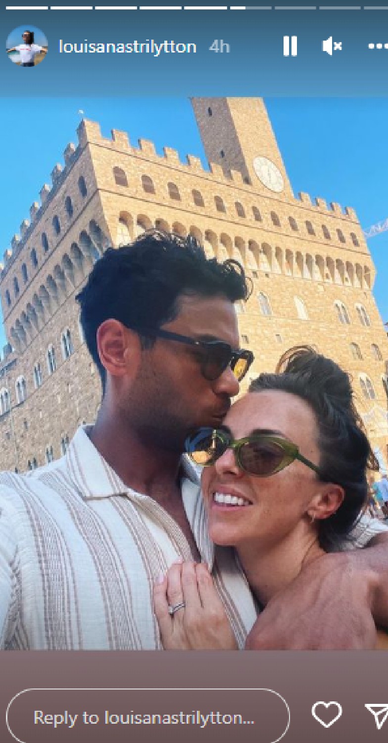 Louisa Lytton smiles with husband in Instagram photo