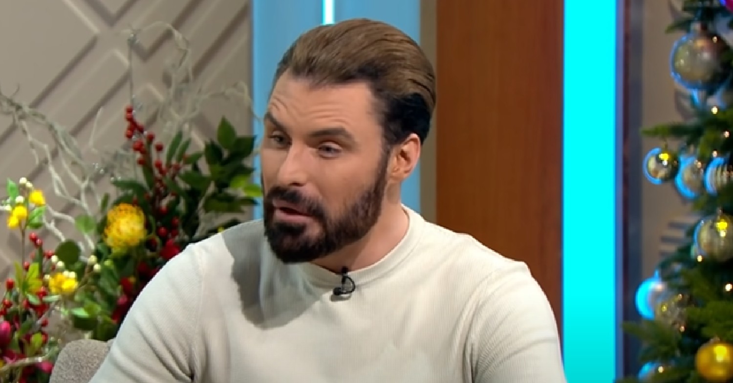 Rylan Clark pulling a face on Lorraine