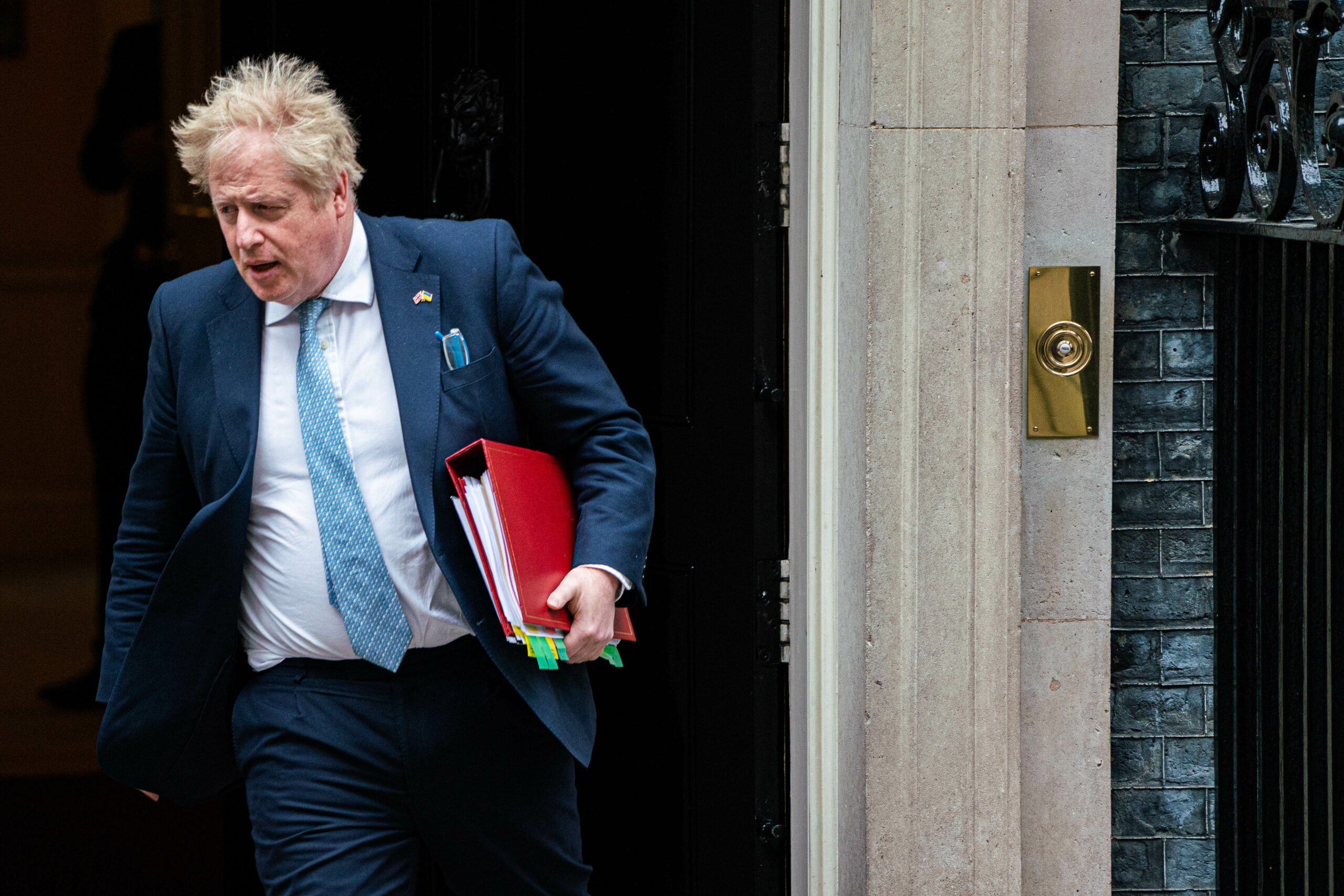 Boris Johnson seen leaving 10 Downing Street