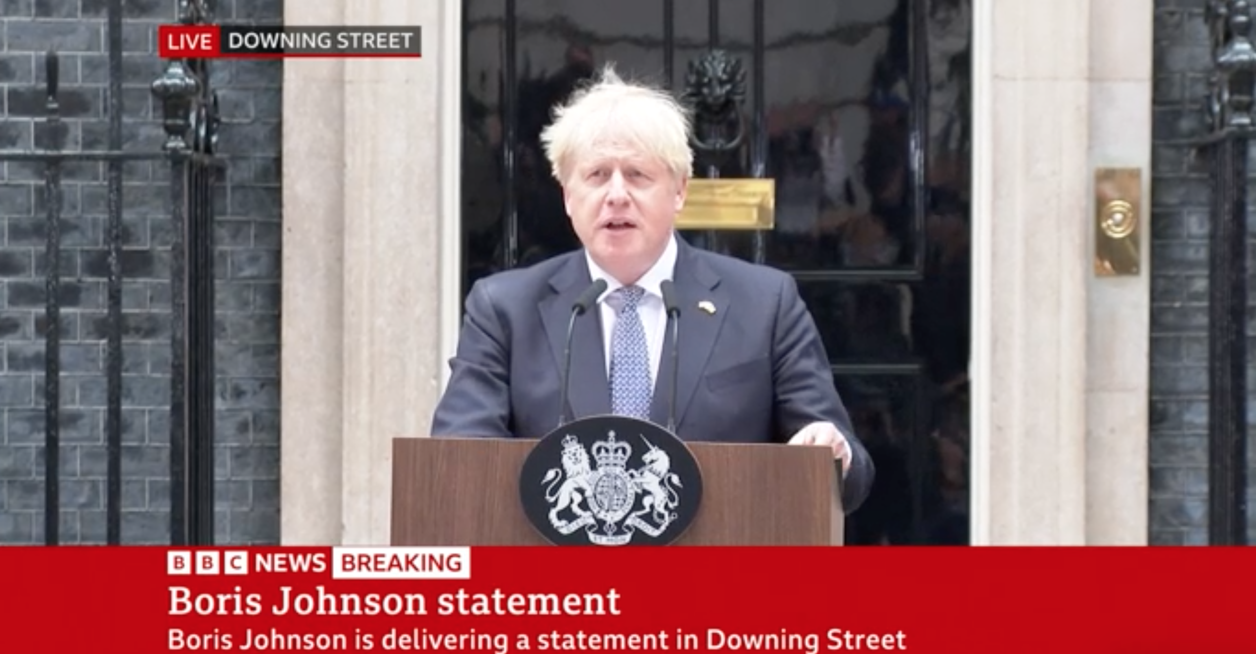 Boris Johnson announces he has quit at Downing Street