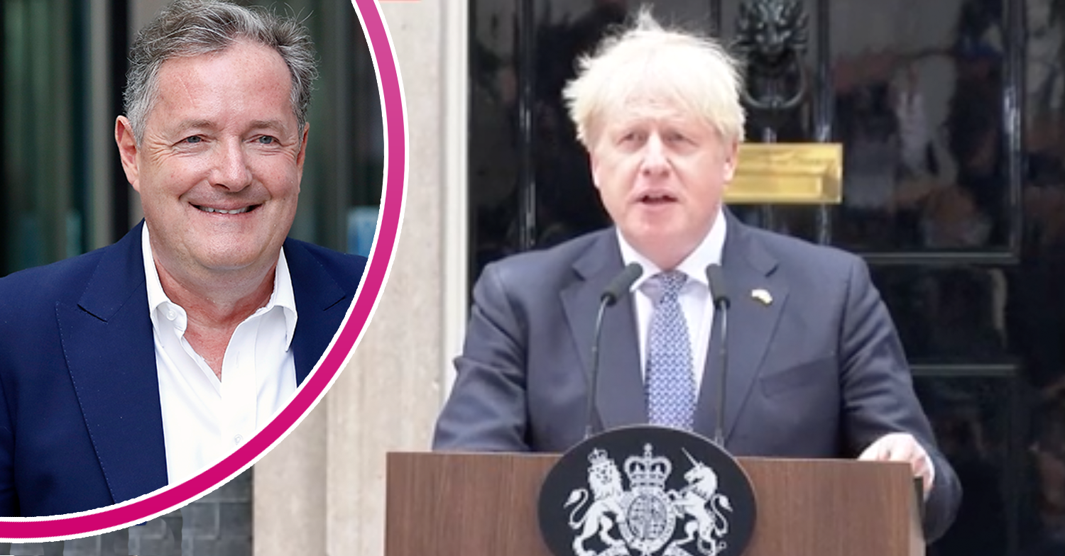 Piers Morgan smiling and Boris at Downing Street
