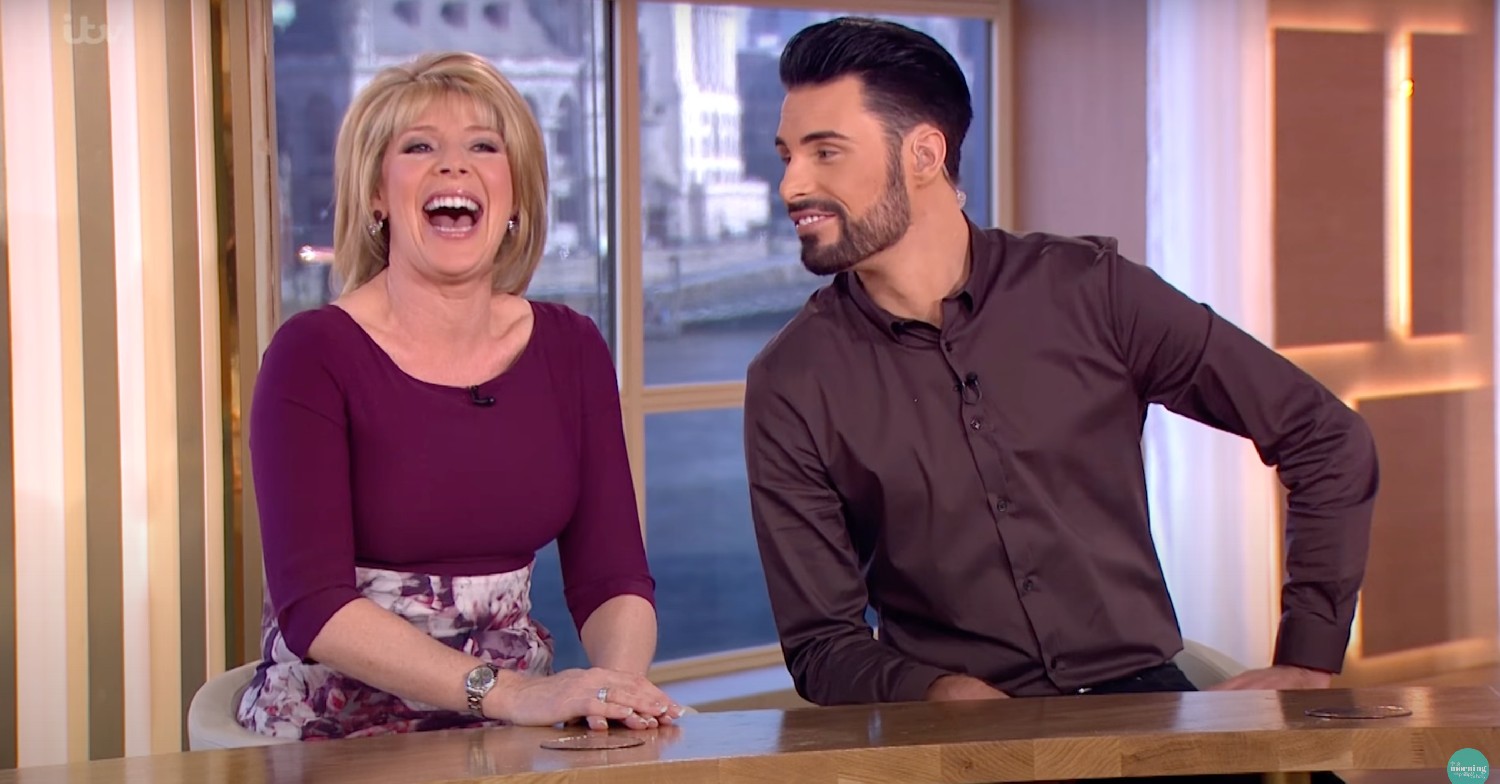 Rylan Clark and Ruth Langsford laughing on This Morning