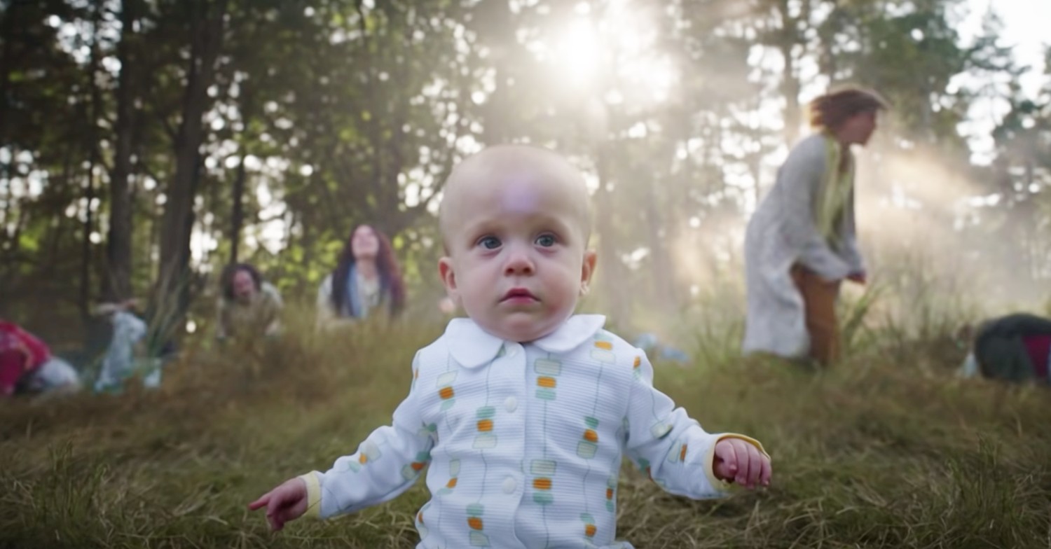 A newborn baby smiling on The Baby