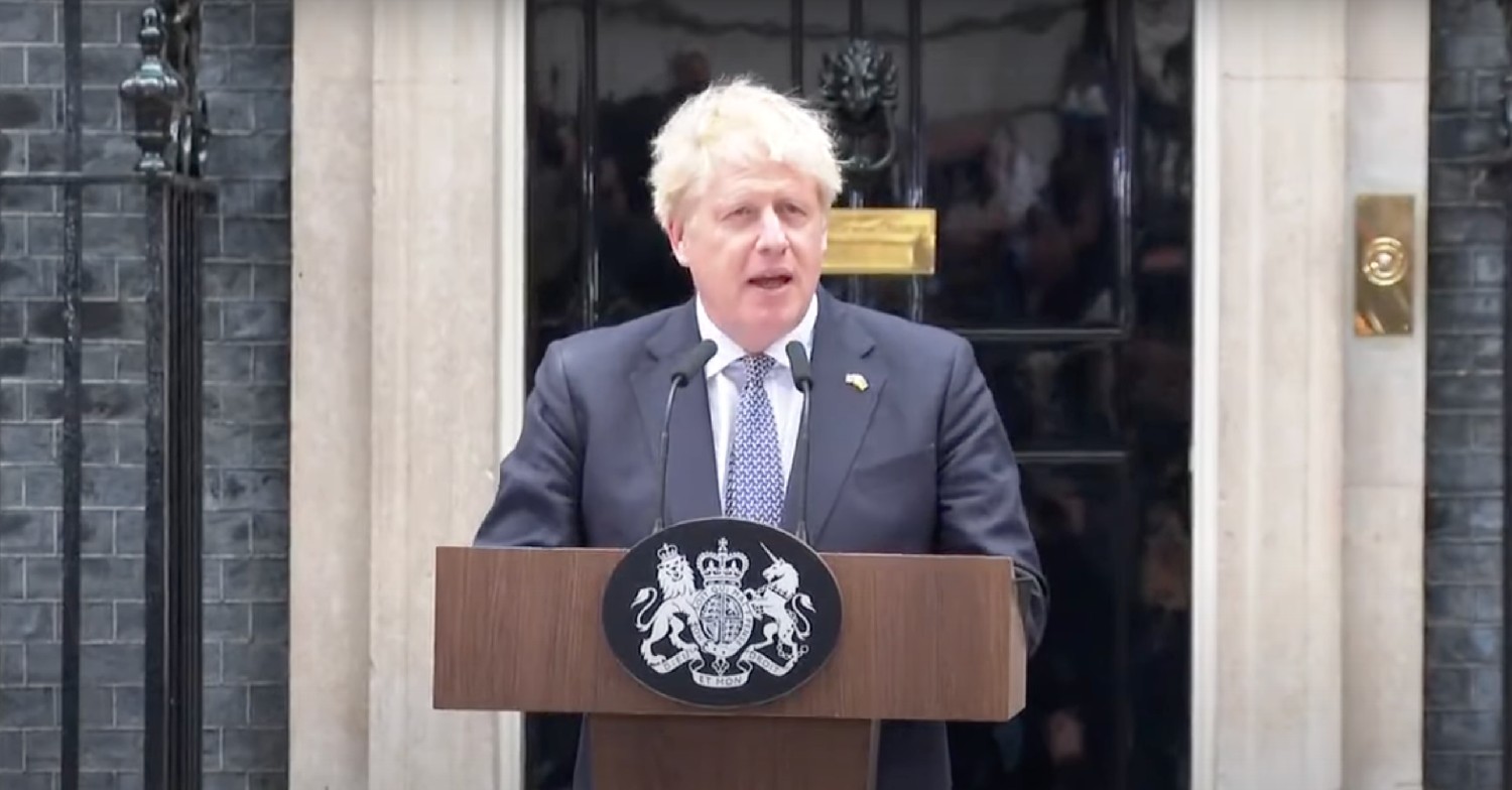Boris Johnson resigned today outside 10 Downing Street