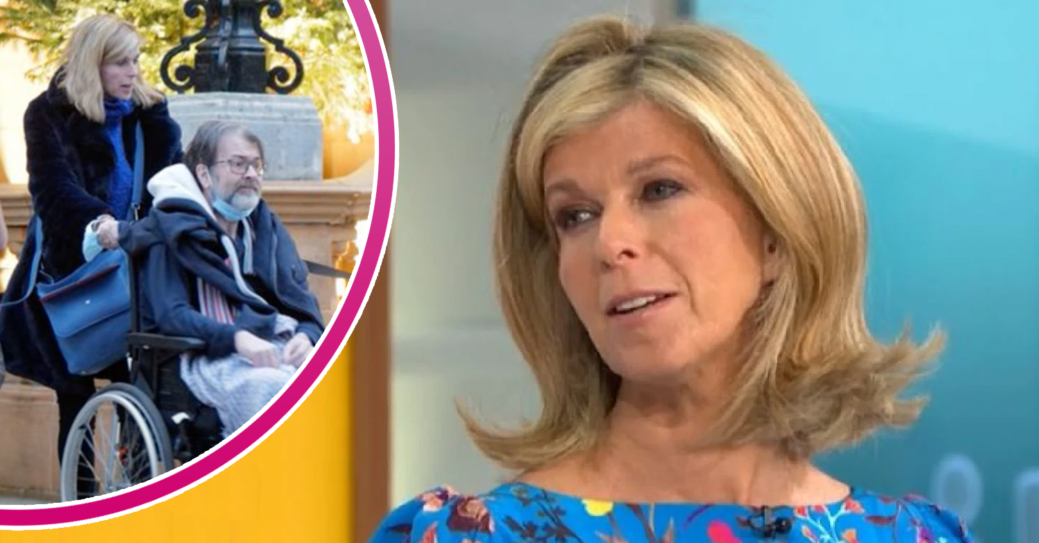 Kate and Derek Draper being pushed in a wheelchair