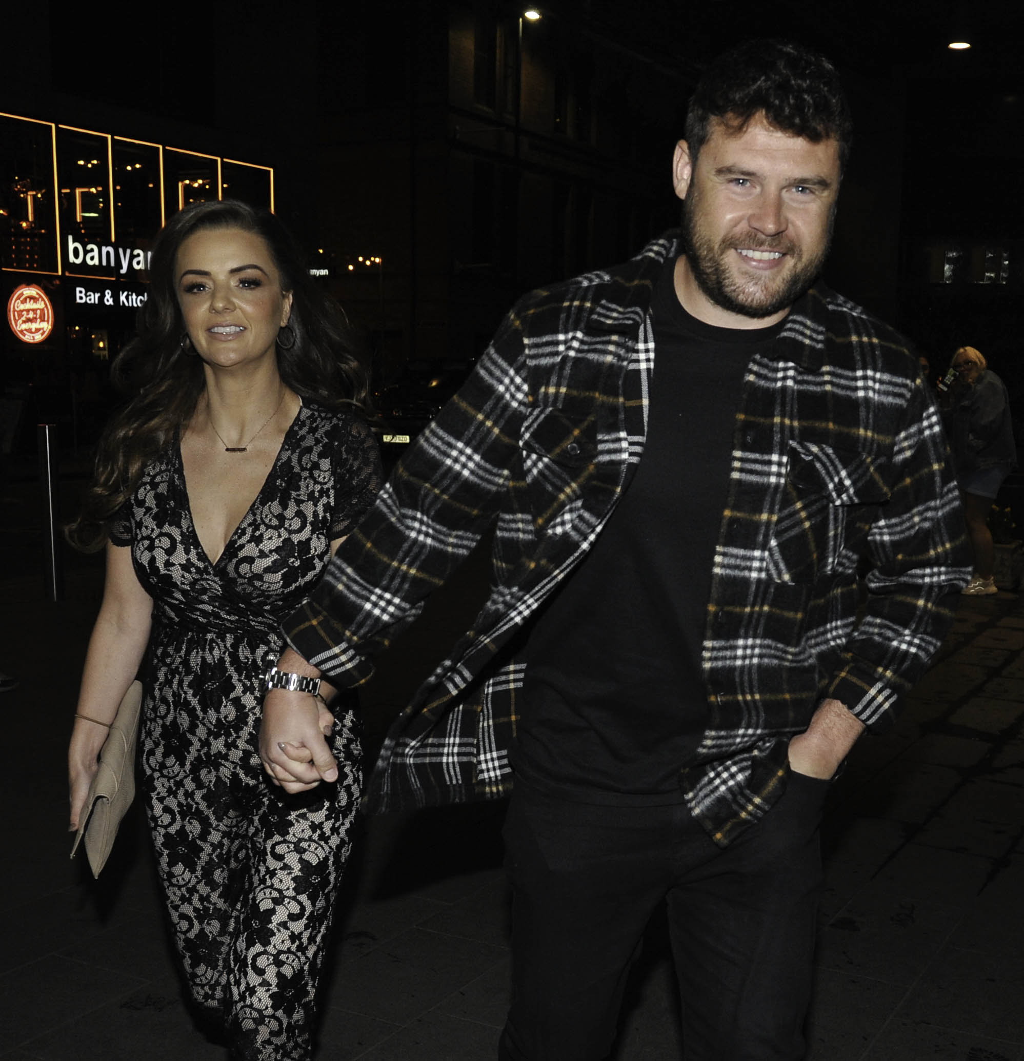 Emmerdale actor Danny Miller and his partner Steph Jones in Manchester